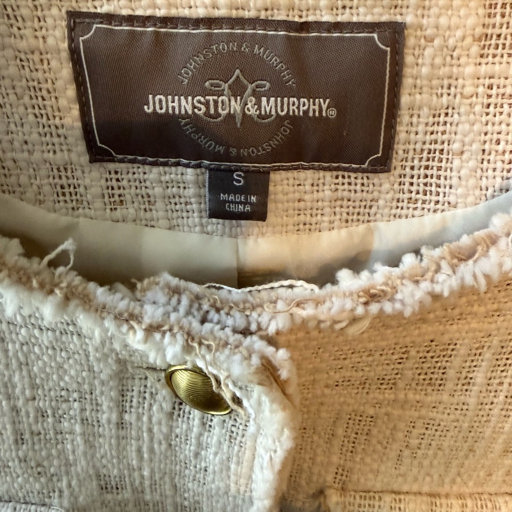 Johnston & Murphy Women's Textured Cream Blazer - Picture 2 of 12